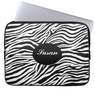 ZEBRA PRINT-MONOGRAM-LAPTOP SLEEVE