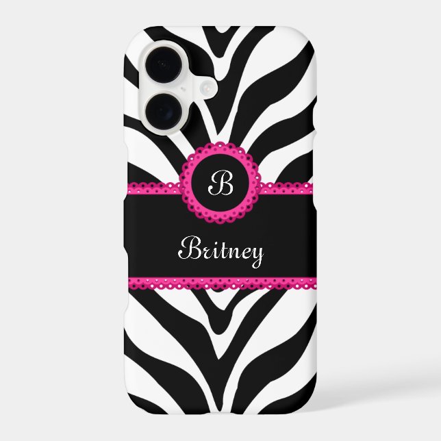 Zebra Print Monogram Name (Back)
