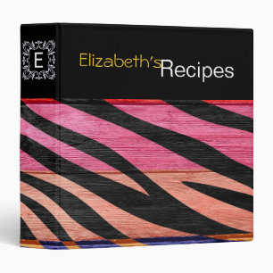 Zebra Print on Wood #12 Binder
