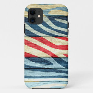 Zebra Print on Wood #14 iPhone 11 Case