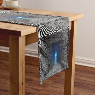 Zebra Print Optical Illusion, Short Table Runner