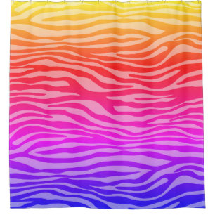 Zebra Print Orange Pink Purple Ombre