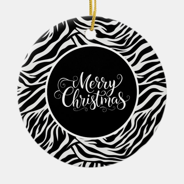 Zebra Print Ornament (Front)