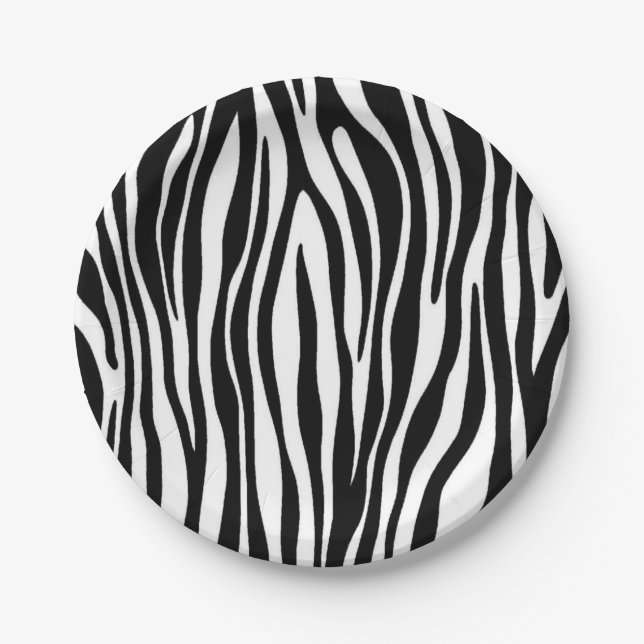 Zebra Print Paper Plate (Front)