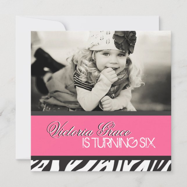 Zebra Print Party Invitation (Front)