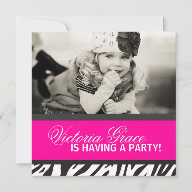 Zebra Print Party Invitation (Front)