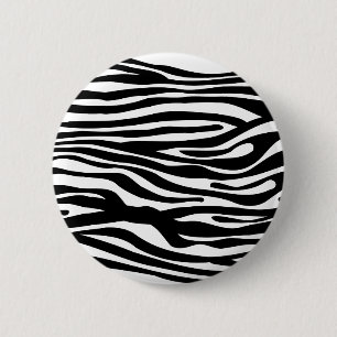 Zebra Print Pattern - Black and White 2 Inch Round Button