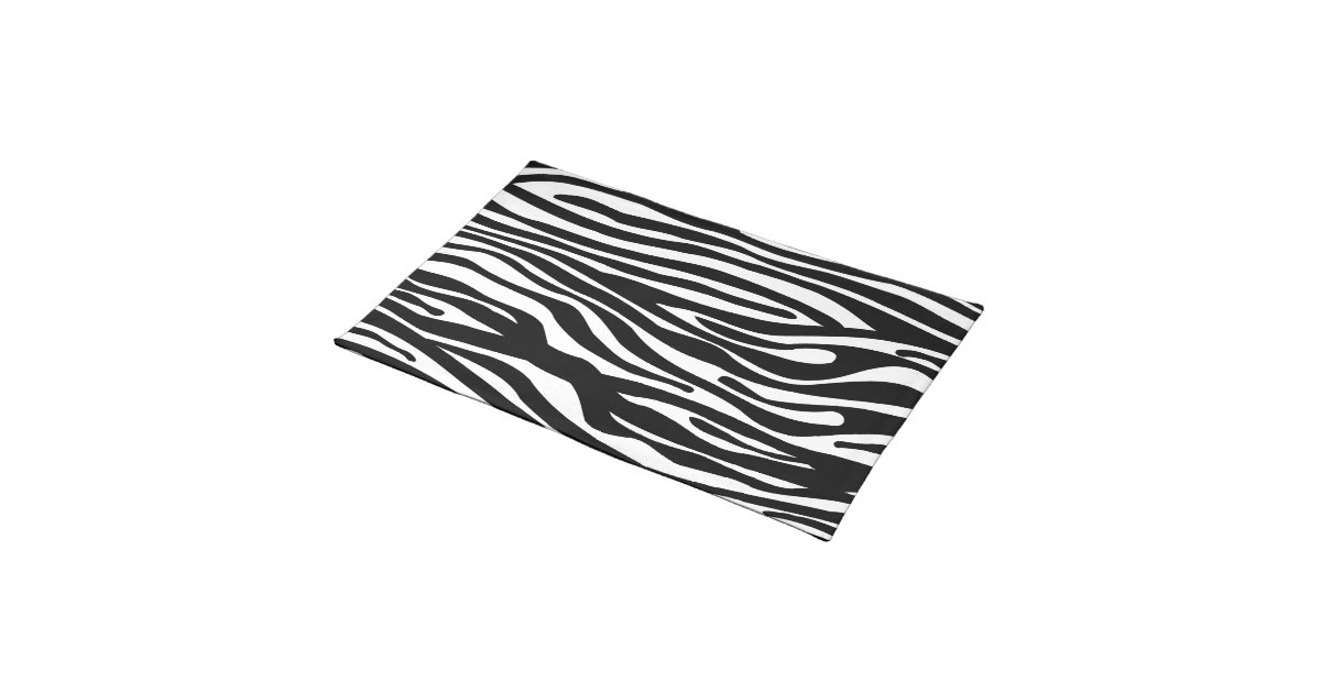 Zebra Print Pattern Black and White Placemat Zazzle