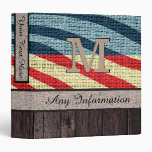 Zebra Print Pattern Burlap Look Wood #5 Binder