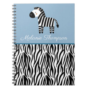 Zebra Print Pattern Custom Name Notebook