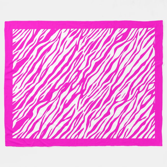 Zebra Print Pattern Fleece Blanket (Front (Horizontal))