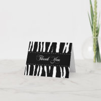 Zebra Print Pattern Thank You Card