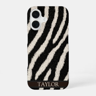 Zebra Print Phone Case with Custom Name