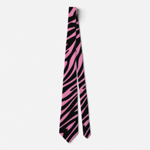 Zebra Print Pink Tie