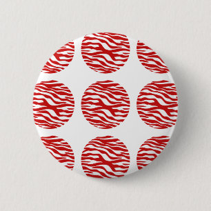 Zebra Print Polka Dots Button