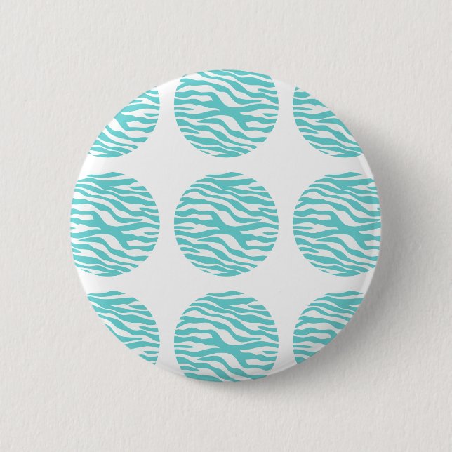 Zebra Print Polka Dots Button (Front)