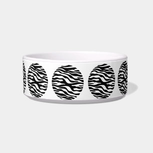 Zebra Print Polka Dots Cat Bowl
