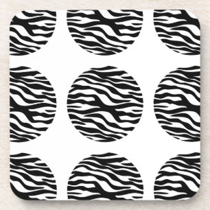 Zebra Print Polka Dots Coasters