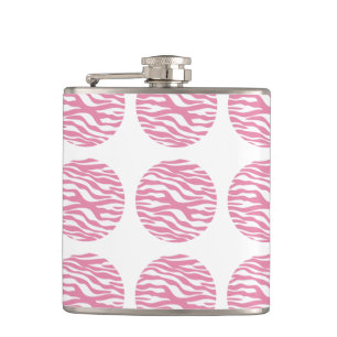 Zebra Print Polka Dots Flask