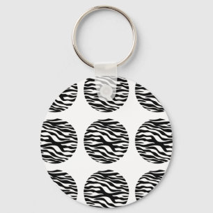 Zebra Print Polka Dots Keychain