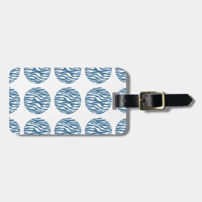 Zebra Print Polka Dots Luggage Tag (Front Horizontal)