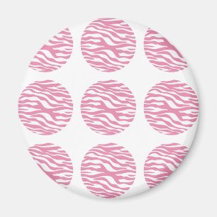 Zebra Print Polka Dots Magnet
