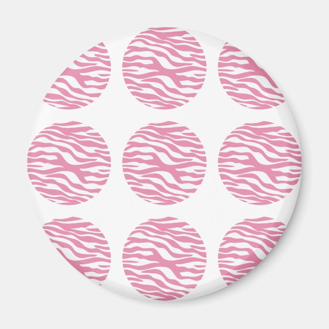 Zebra Print Polka Dots Magnet (Front)