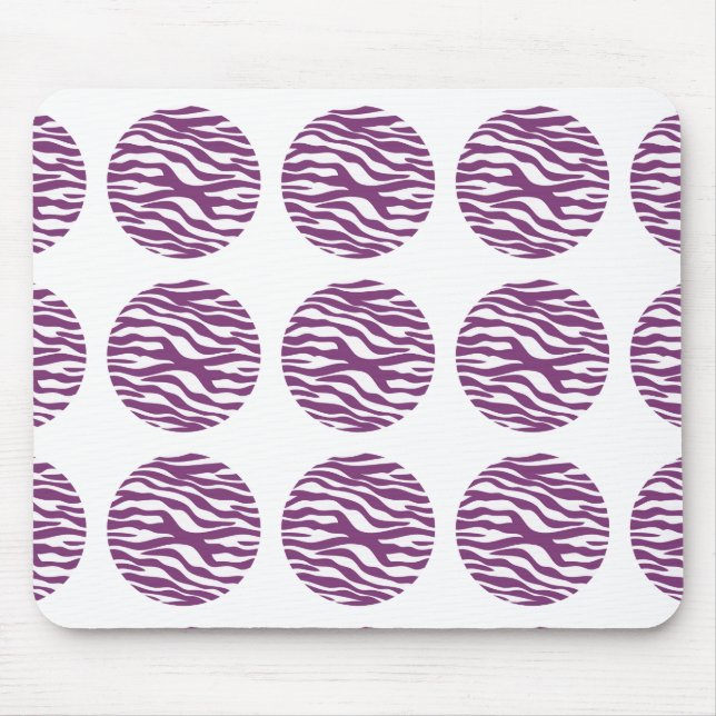 Zebra Print Polka Dots Mousepad (Front)