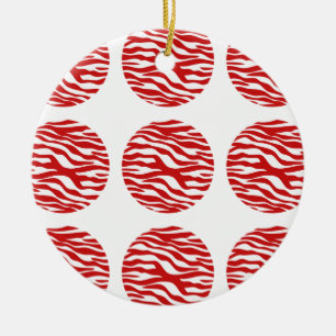 Zebra Print Polka Dots Ornament