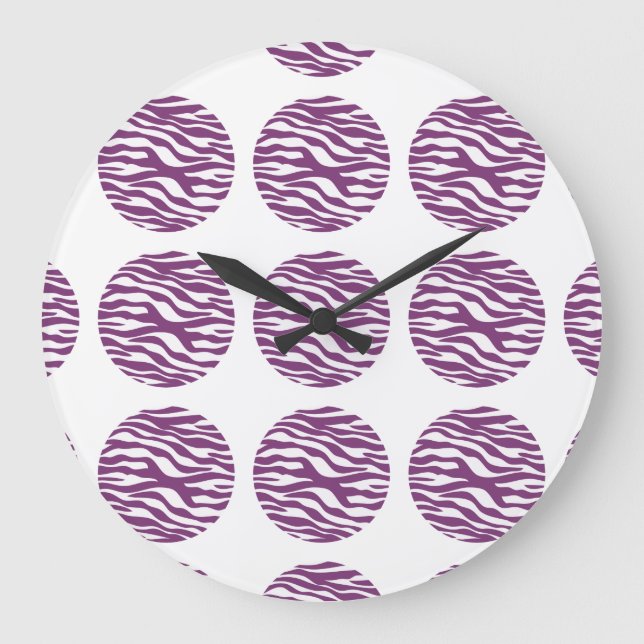 Zebra Print Polka Dots Wall Clock (Front)