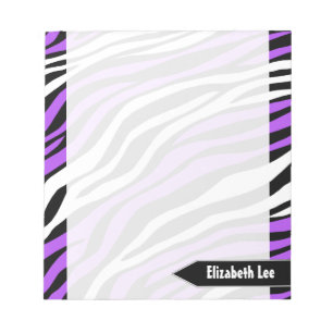 Zebra Print Purple Mix Personalized Notepad