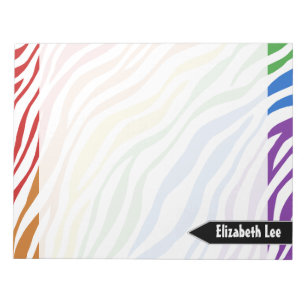 Zebra Print Rainbow Mix Personalized Notepad