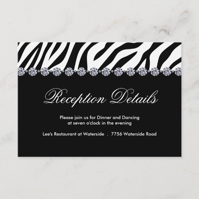 Zebra Print Reception Cards (Front)