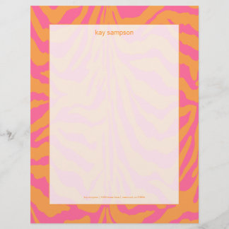 Zebra print, retro colours letterhead