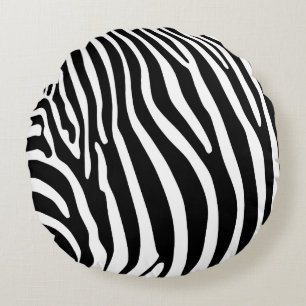 Zebra Print Round Pillow