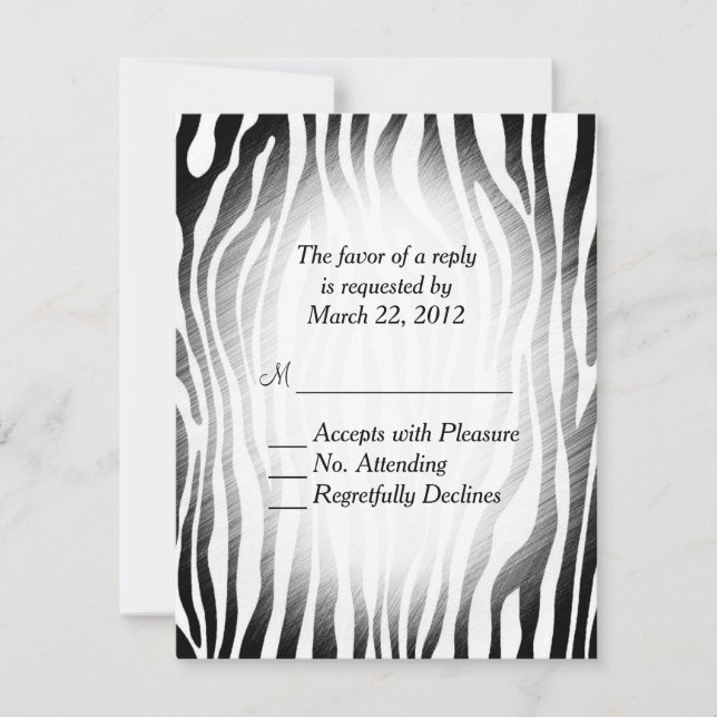 Zebra Print RSVP Card (Front)