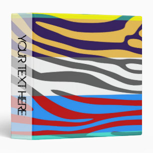 Zebra Print Skin Retro Stripe Pattern 12 Binder
