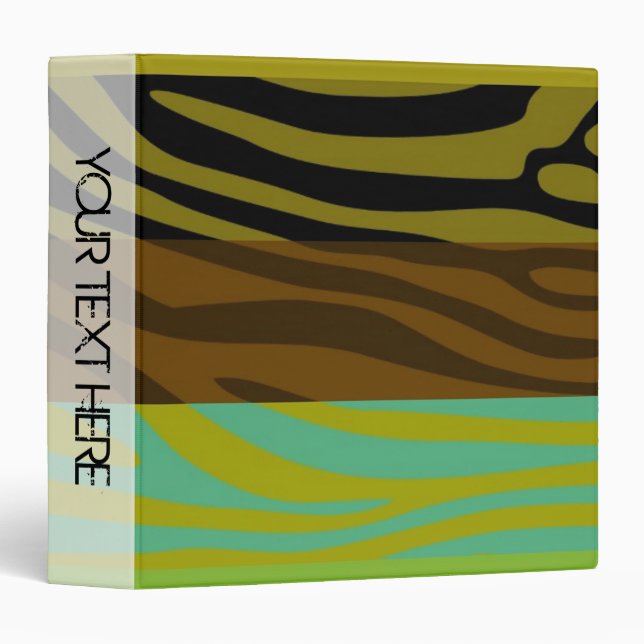 Zebra Print Skin Retro Stripe Pattern 5 Binder (Front/Spine)