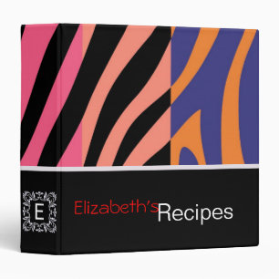 Zebra Print Skin Stripe Pattern 10 Binder