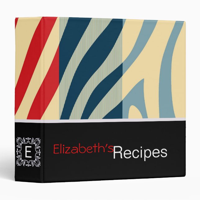Zebra Print Skin Stripe Pattern 11 Binder (Front/Spine)
