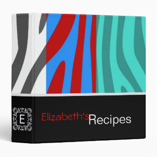 Zebra Print Skin Stripe Pattern 12 Binder