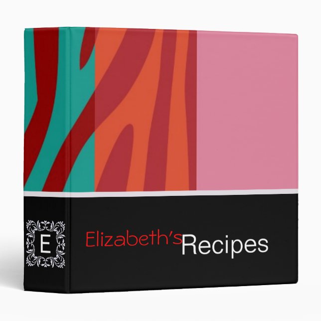 Zebra Print Skin Stripe Pattern 7 Binder (Front/Spine)