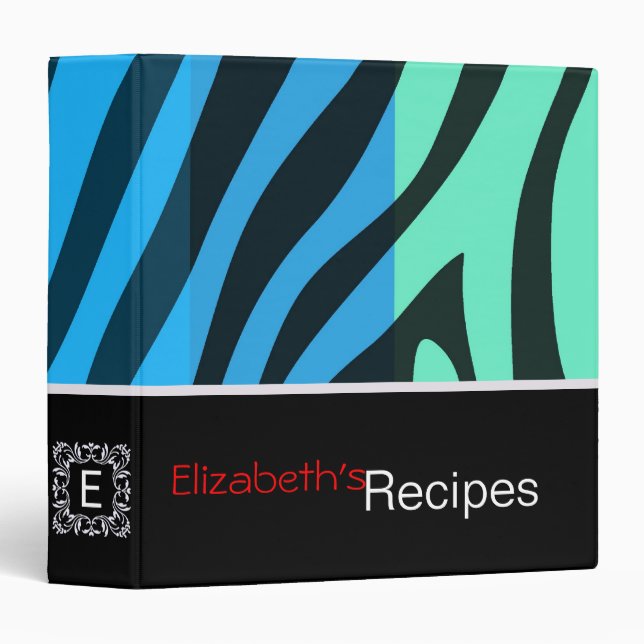 Zebra Print Skin Stripe Pattern 9 Binder (Front/Spine)
