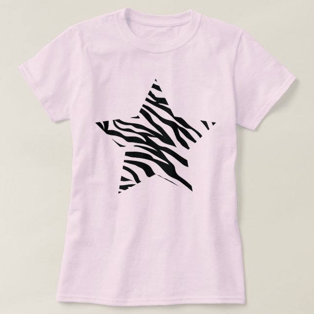 Zebra Print Star T-Shirt (Design Front)
