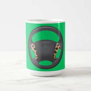 Zebra Print Steering Wheel Coffee Mug
