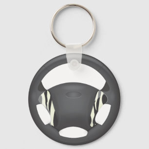 Zebra Print Steering Wheel Keychain