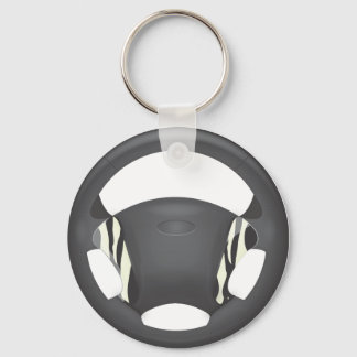 Zebra Print Steering Wheel Keychain