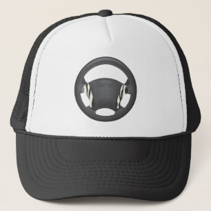 Zebra Print Steering Wheel Trucker Hat