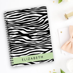 Zebra Print, Stripes, Black And White, Your Name Planner