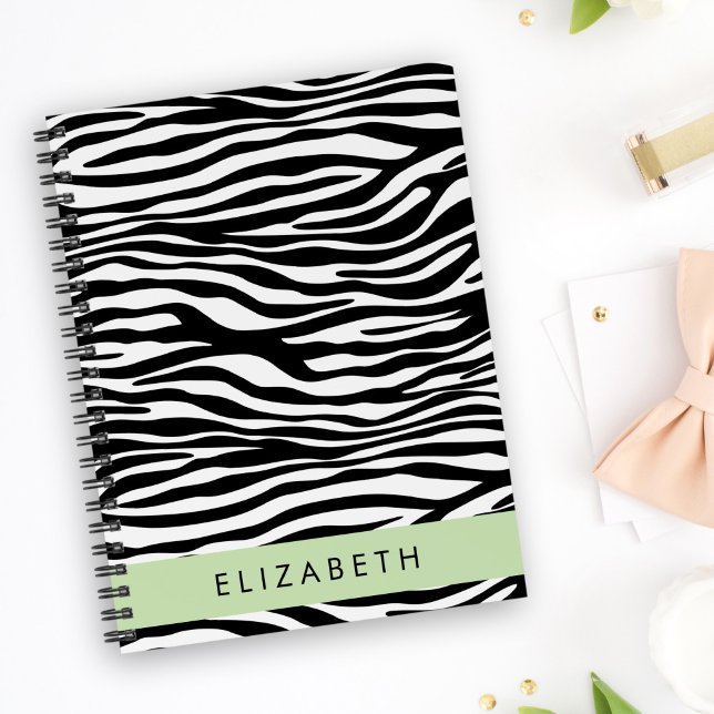Zebra Print, Stripes, Black And White, Your Name Planner (Creator Uploaded)